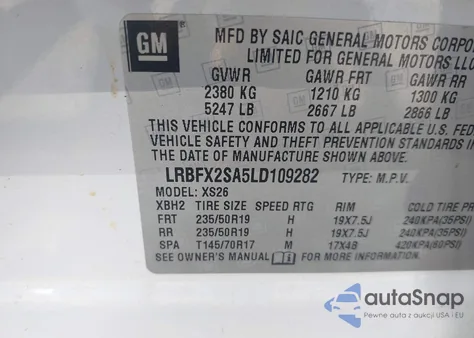 2020 Buick Envision Awd Essence from USA, damaged, VIN LRBFX2SA5LD109282